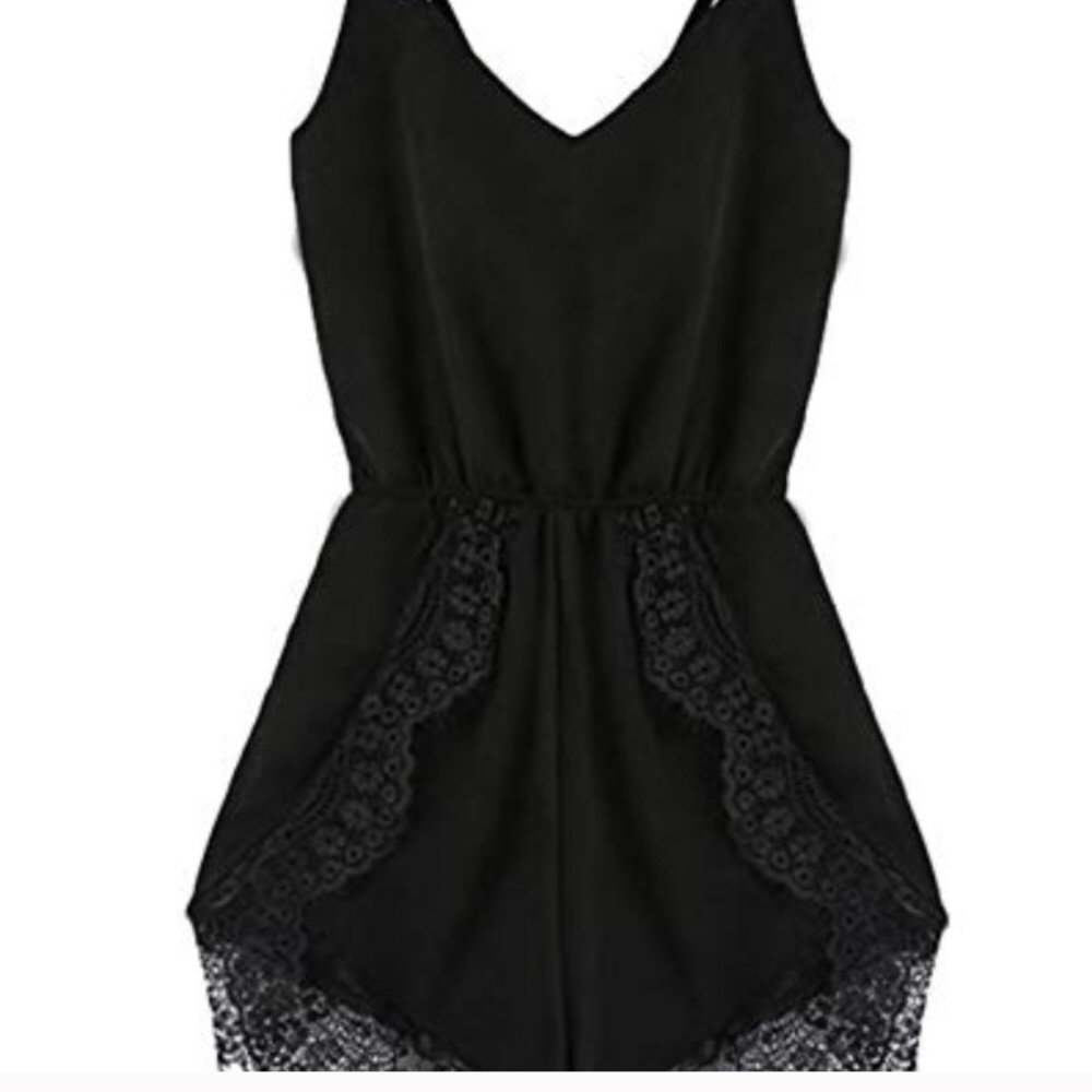 Black lace romper